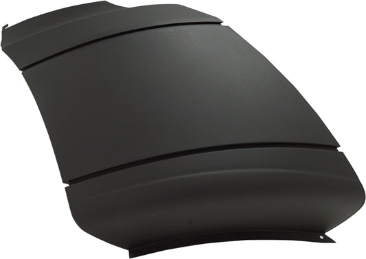 Front, Passenger Side Bumper End, Painted Black Plastic