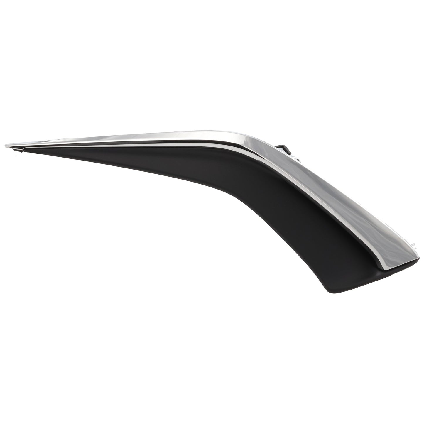 Front, Driver Side Bumper Trim, Black and chrome trim