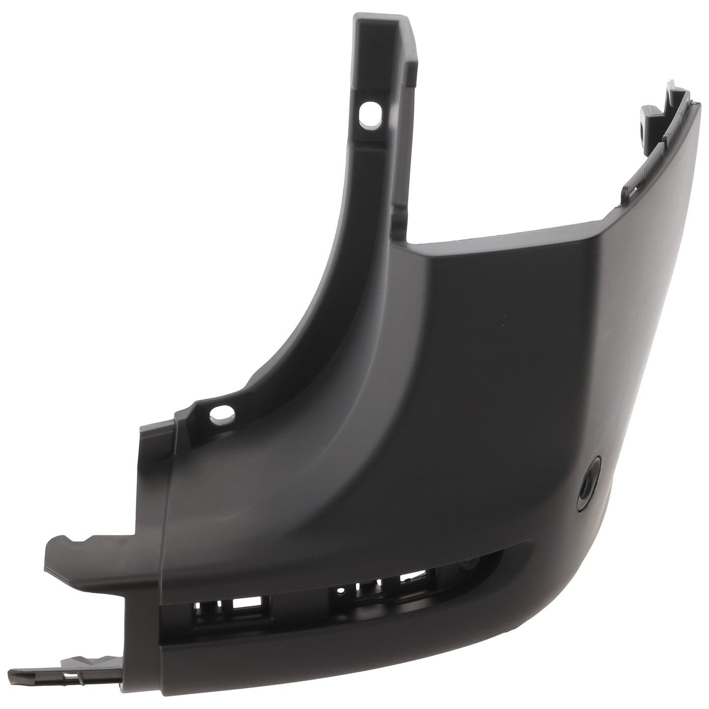 Rear, Passenger Side Bumper End, Textured Black, For Models With Blind Spot Detection, and Parking Aid Sensor