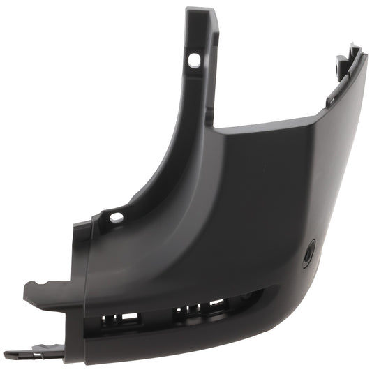 Rear, Passenger Side Bumper End, Textured Black, For Models With Blind Spot Detection, and Parking Aid Sensor