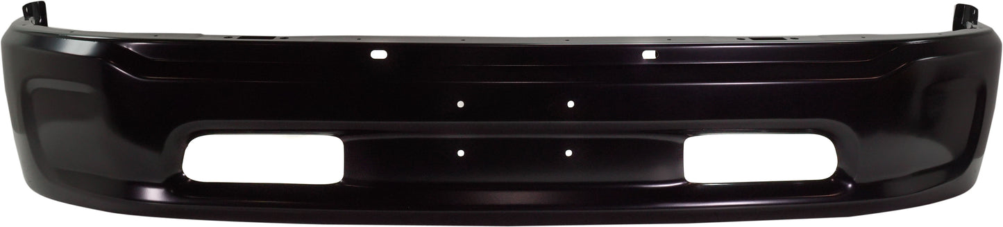 Front, Lower Bumper, Black, Steel; 2-Piece Bumper Type, With RAM Logo, without Fog Light and Parking Aide Sensor Holes