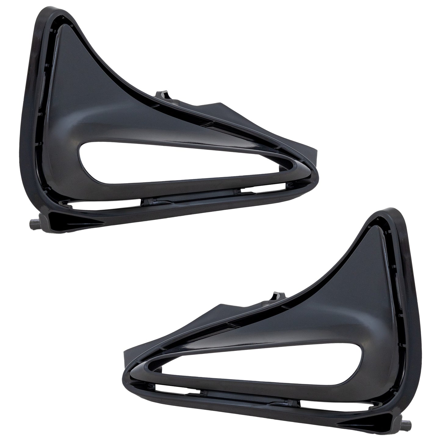 Front, Driver and Passenger Side Fog Light Trims, Black, For Models with LED Daytime Running Light Cover