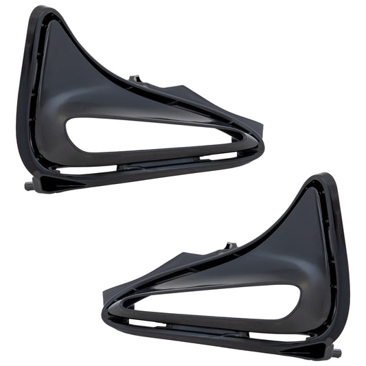 Front, Driver and Passenger Side Fog Light Trims, Black, For Models with LED Daytime Running Light Cover