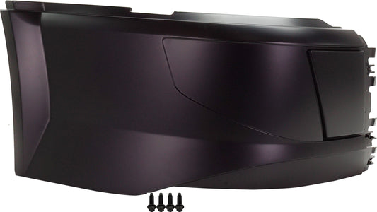 Front, Passenger Side Bumper End, Painted Black, Base Model