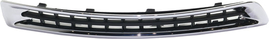 Front, Passenger Side, Outer Bumper Grille, Chrome Shell with Black Insert