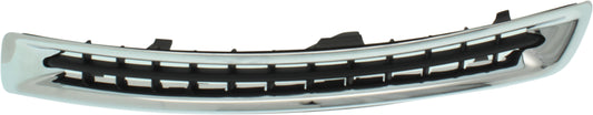 Front, Driver Side, Outer Bumper Grille, Black and Chrome
