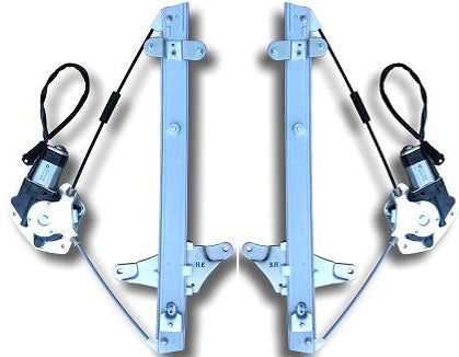 Front, Driver and Passenger Side Power Window Regulator, With Motor