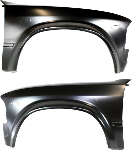 Front, Driver and Passenger Side Fenders, With emblem provision and turn signal light hole, 4WD