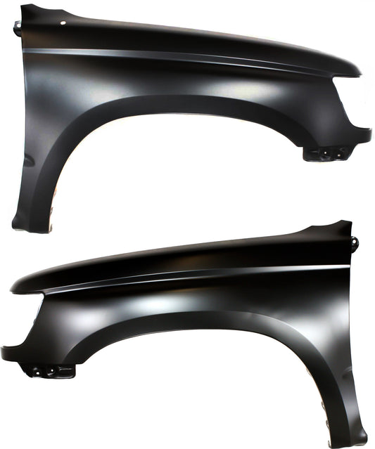 Front, Driver and Passenger Side Fenders, Without fender flare holes