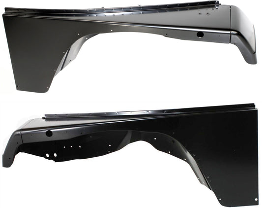 Front, Driver and Passenger Side Fenders, With fender flare holes