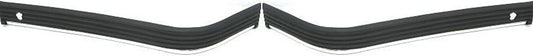 Front, Driver and Passenger Side Bumper Trims, Black, 2-Piece Type, with Chrome Strip