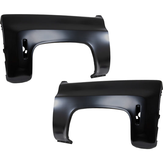 Front, Driver and Passenger Side Fenders, With emblem provision and turn signal light hole