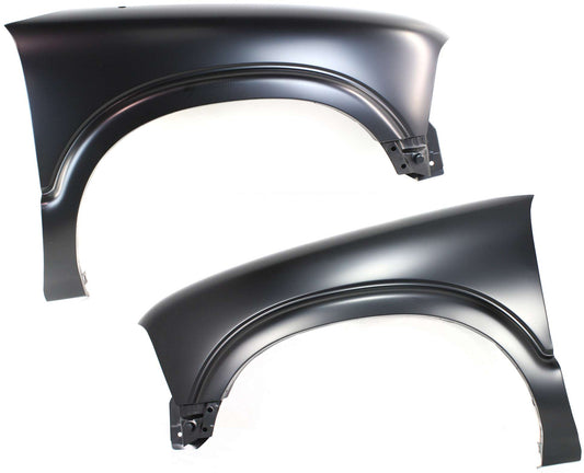 Front, Driver and Passenger Side Fenders, Without fender flare holes
