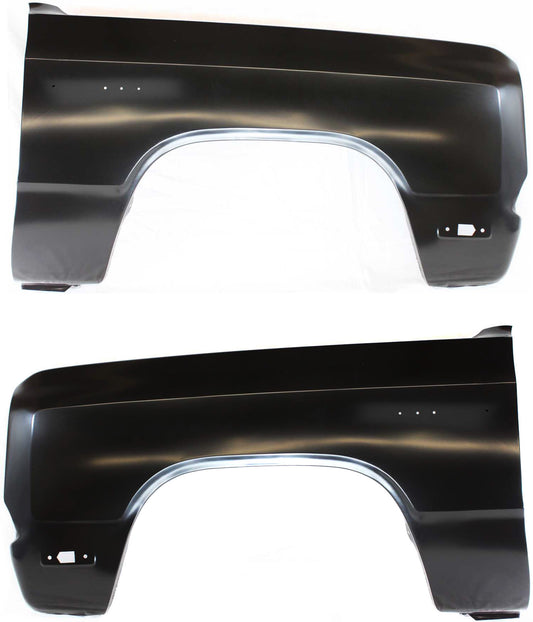 Front, Driver and Passenger Side Fenders, With emblem provision and turn signal light hole