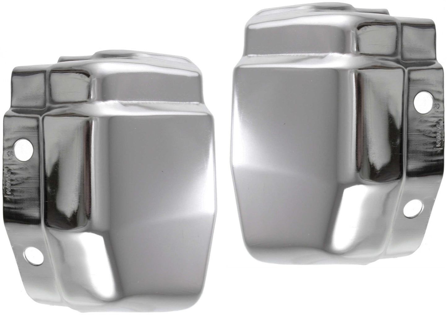 Front, Driver and Passenger Side Bumper End, Chrome Steel