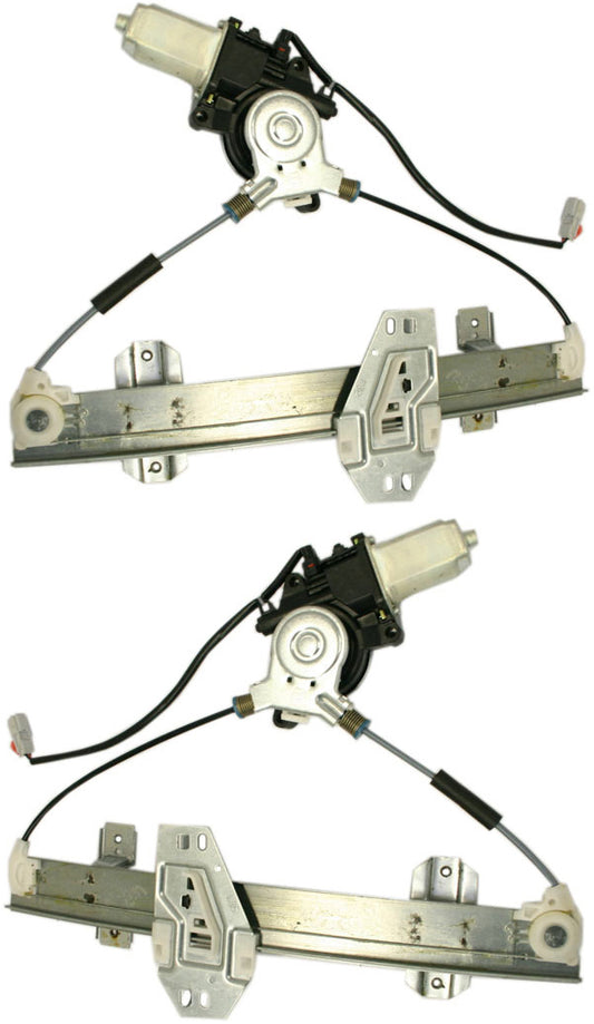 Rear, Driver and Passenger Side Power Window Regulator, With Motor
