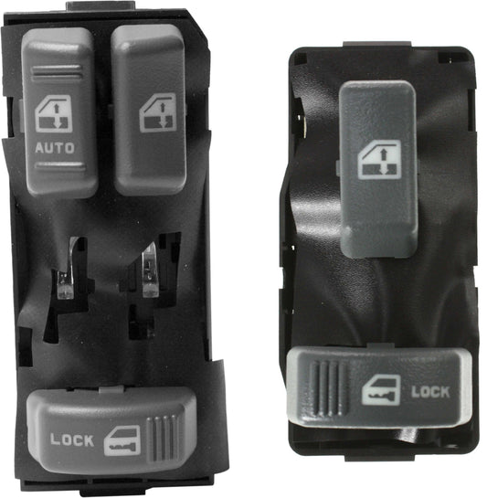 Front, Driver and Passenger Side Window Switches, Gray