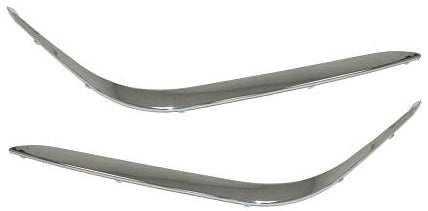 Front, Driver and Passenger Side, Outer Bumper Trims, Chrome, For Models Without Headlight Washer Hole