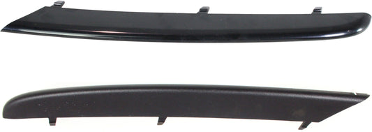 Front, Driver and Passenger Side, Lower, Outer Bumper Trim, Black