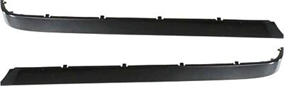 Rear, Driver and Passenger Side, Outer Bumper Trims, Black, For Models Without Park Distance Control Sensor Holes