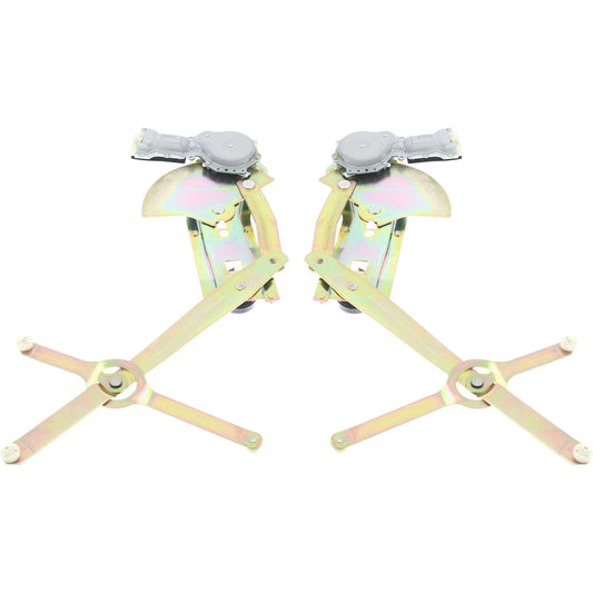 Front, Driver and Passenger Side Power Window Regulator, With Motor