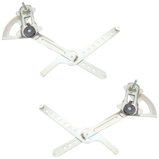 Front, Driver and Passenger Side Manual Window Regulator, Hand-Crank Type
