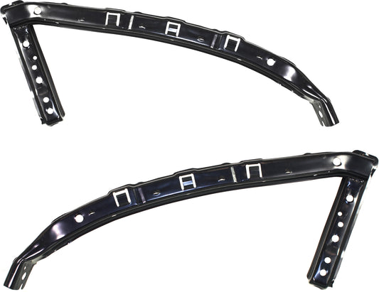Front, Driver and Passenger Side, Bumper Brackets, Under Headlight, Coupe