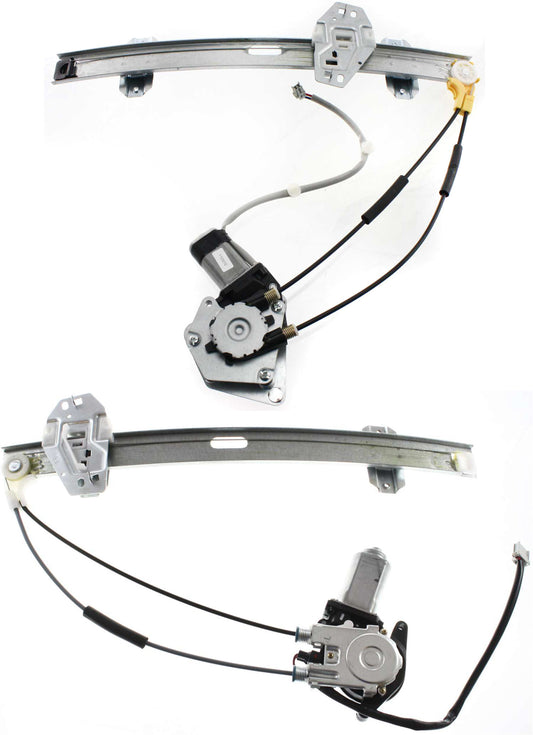 Front, Driver and Passenger Side Power Window Regulator, With Motor