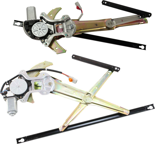Front, Driver and Passenger Side Power Window Regulator, With Motor