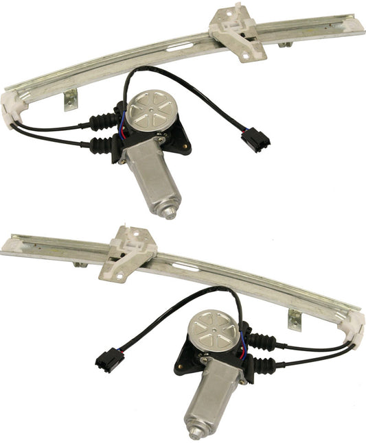Rear, Driver and Passenger Side Power Window Regulator, With Motor