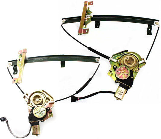 Front, Driver and Passenger Side Power Window Regulator, With Motor