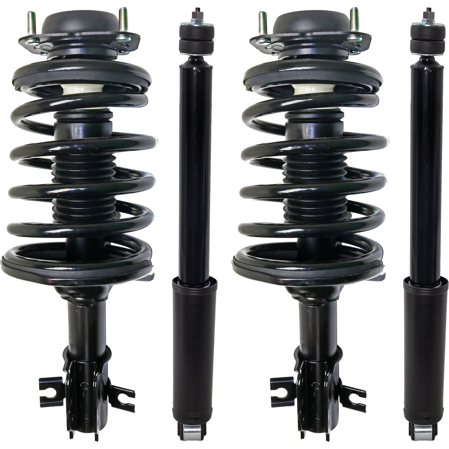 Front and Rear, Driver and Passenger Side Shock and Fully Loaded Strut