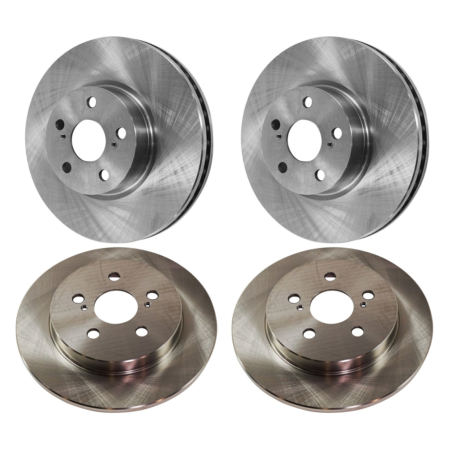 Передние и задние тормозные диски, комплект из 4 колес, гладкая поверхность, вентилируемые — спереди, сплошные — сзади, 5 креплений, 10,83 дюйма — спереди, 10,2 дюйма — сзади