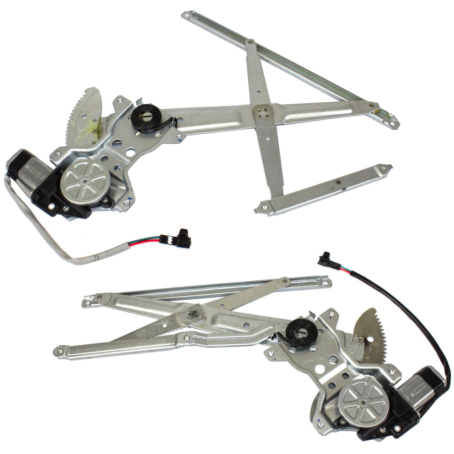 Front, Driver and Passenger Side Power Window Regulator, With Motor