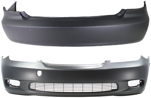 Front and Rear Primed Bumper Cover