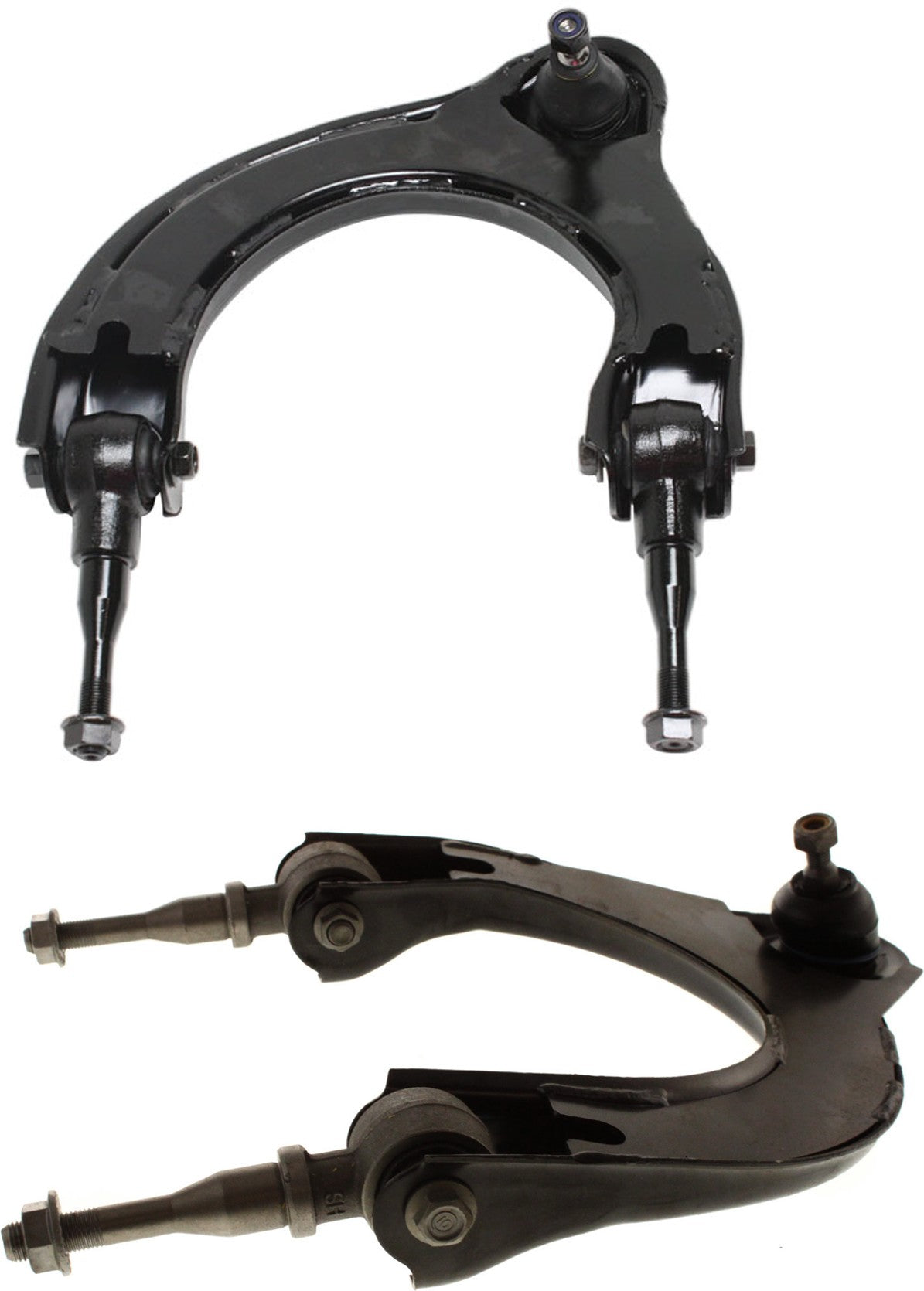 Front, Driver and Passenger Side, Upper Control Arms, With Ball Joints