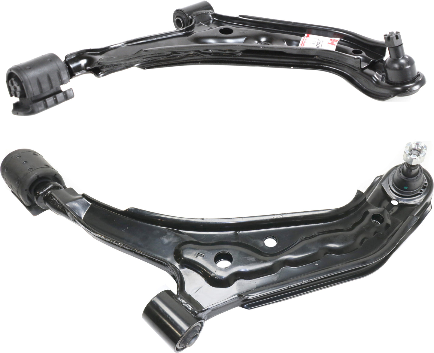 Передняя часть, сторона водителя и пассажира, нижние рычаги управления