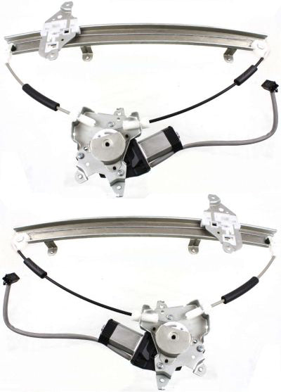 Front, Driver and Passenger Side Power Window Regulator, With Motor