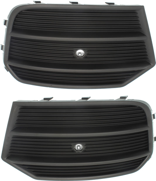 Front, Driver and Passenger Side, Outer Bumper Grilles, Textured Black