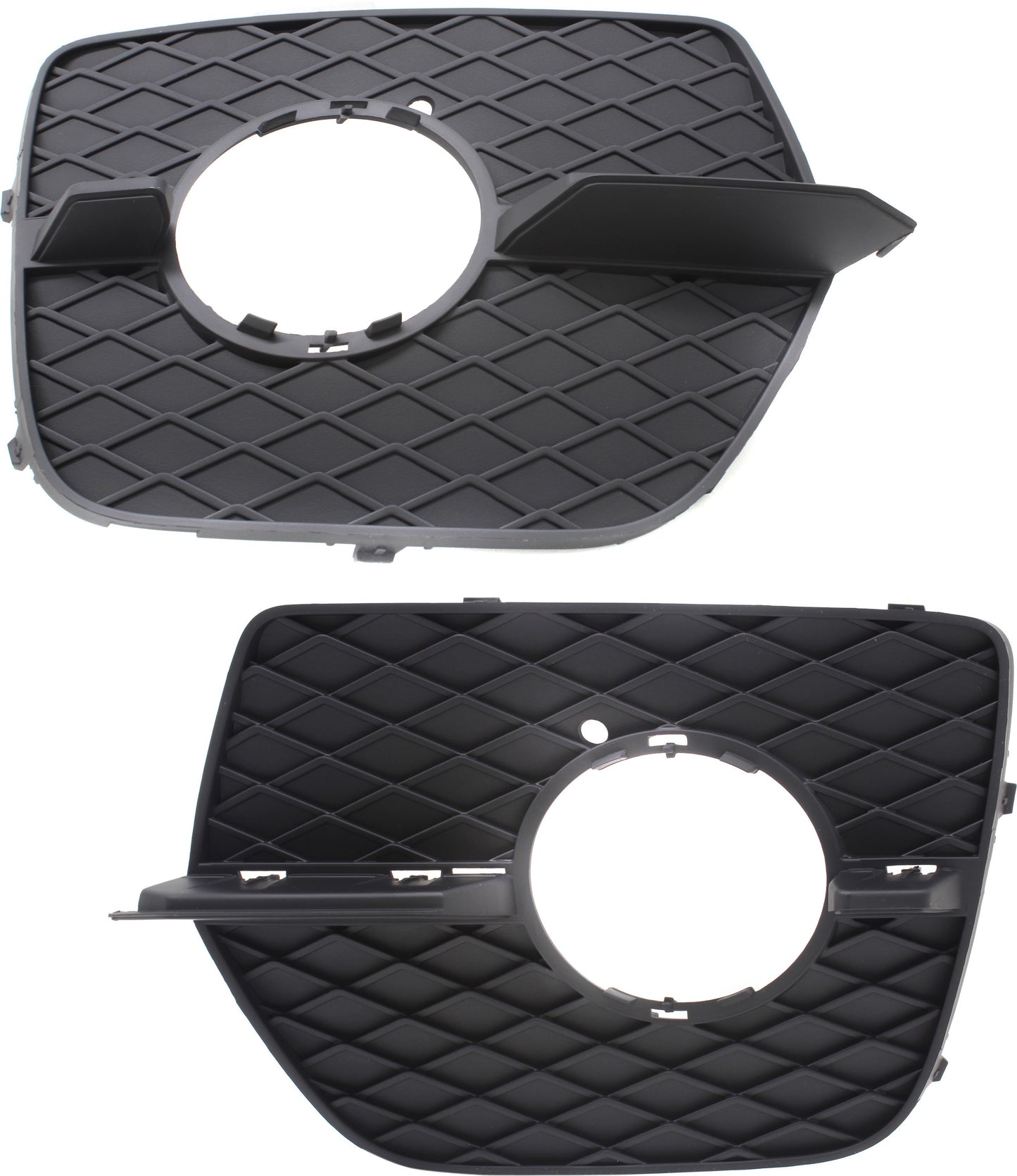 Front, Driver and Passenger Side Fog Light Trims, Textured Black