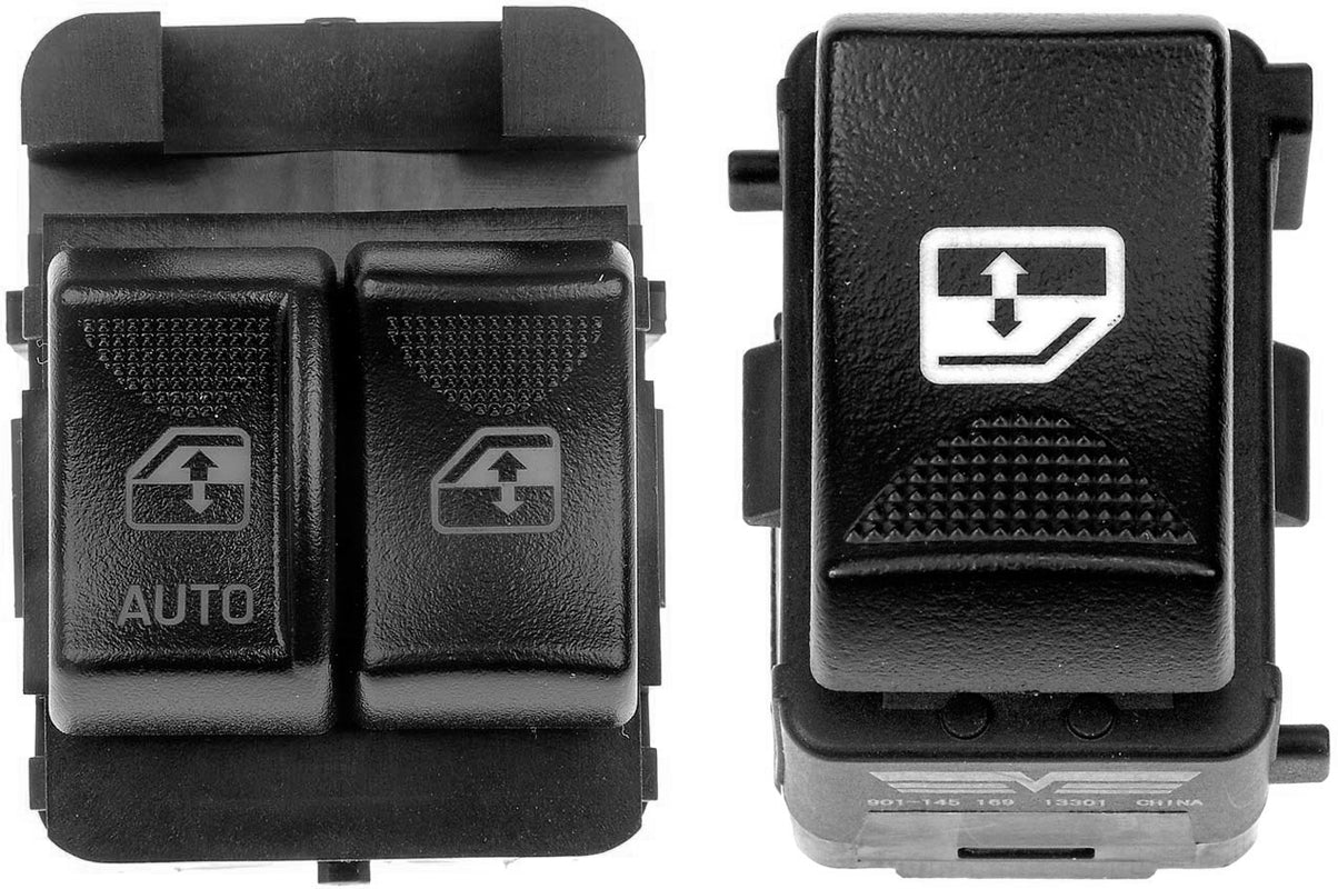 SET-RB901031F Front, Driver and Passenger Side Window Switches, Black