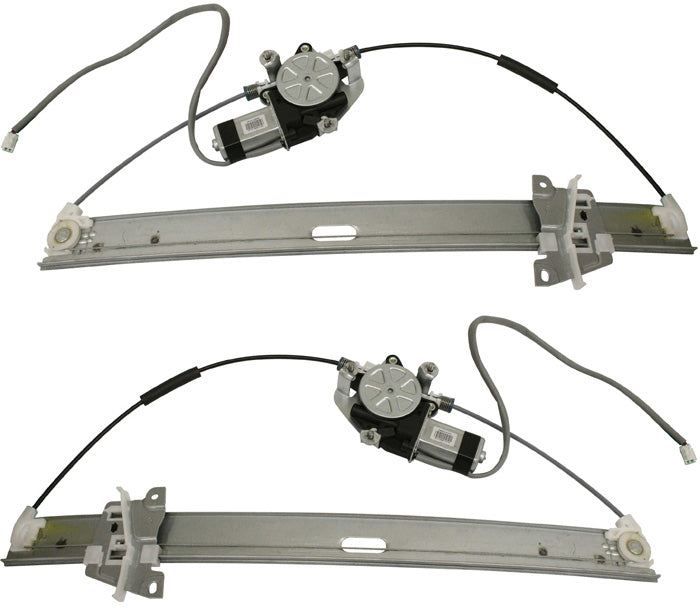 Front, Driver and Passenger Side Power Window Regulator, With Motor