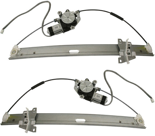 Front, Driver and Passenger Side Power Window Regulator, With Motor