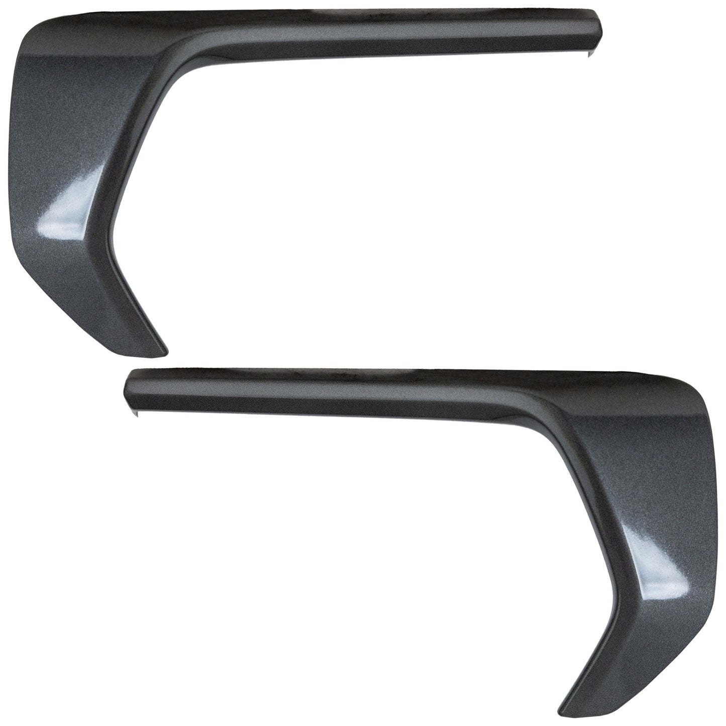 Front, Driver and Passenger Side Bumper Trims, Silver, For Models With Fog Lights