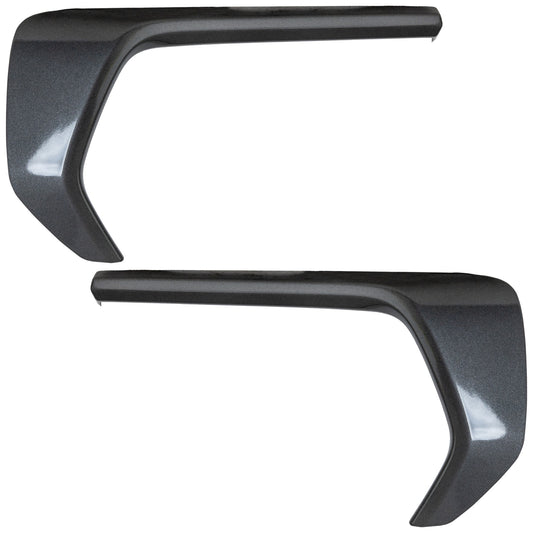 Front, Driver and Passenger Side Bumper Trims, Silver, For Models With Fog Lights