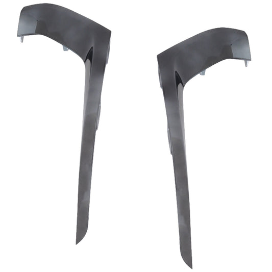 Front, Driver and Passenger Side Fog Light Trims, Black and Chrome