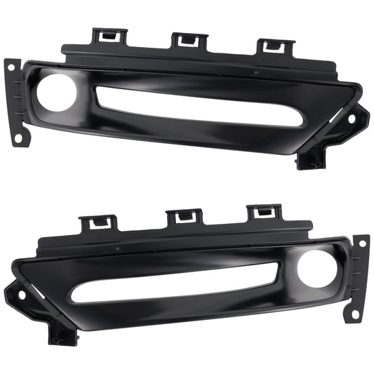 Front, Driver and Passenger Side Fog Light Trims, Textured Black, Type 2