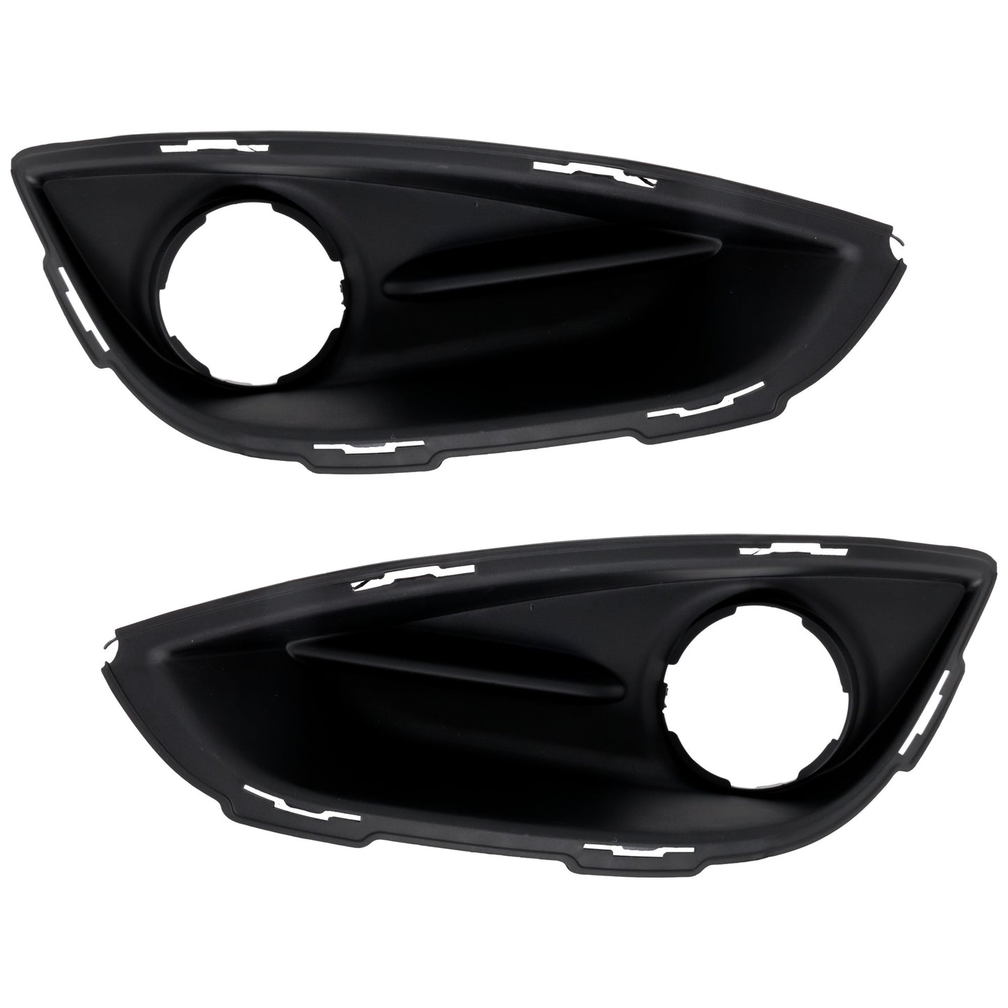 Front, Driver and Passenger Side Fog Light Trim, Textured Black