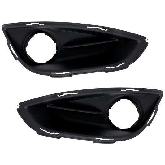 Front, Driver and Passenger Side Fog Light Trim, Textured Black