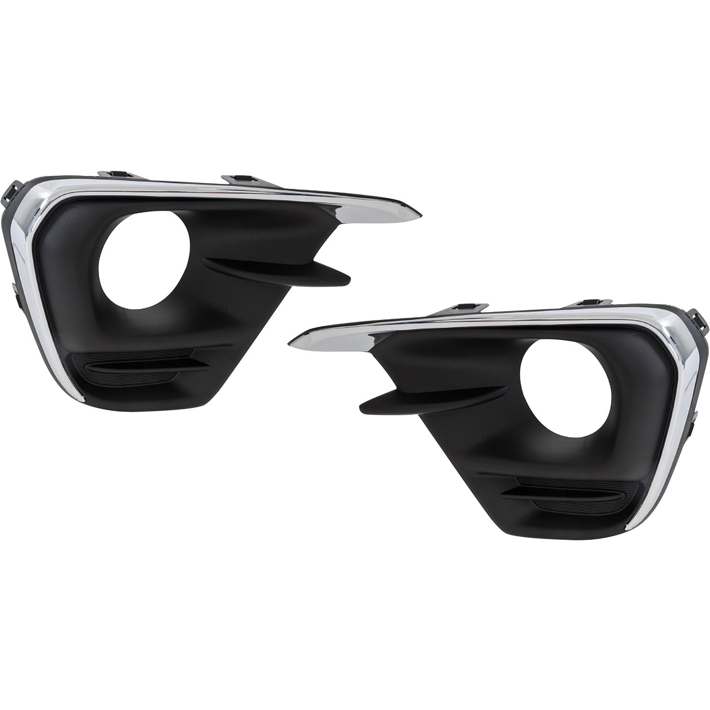 Front, Driver and Passenger Side Fog Light Trims, Black